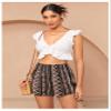 Floerns Women's Summer Tribal Print Elastic Waist Beach Shorts Black Tribal M view 4