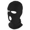 TopTie 3 Hole Balaclava, Double Knitted Windproof Breathable Balaclava for Men Women Knit Hat-Black view 1
