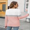 Minetom Women's Color Block Tunic Tops Casual Long Sleeve Shirts Round Neck Pullover view 4