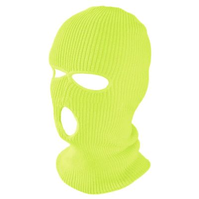 TopTie 3 Hole Balaclava, Double Knitted Windproof Breathable Balaclava for Men Women Knit Hat-Neon Yellow