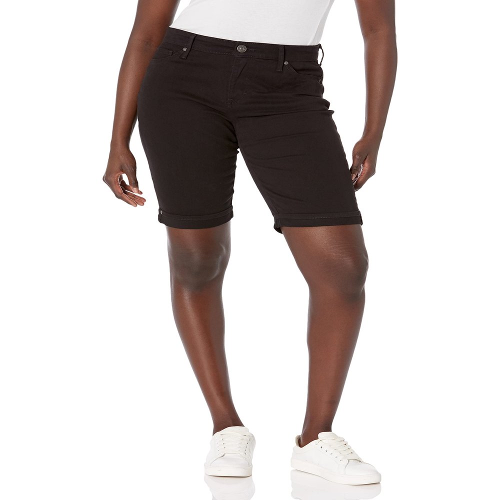 Gloria Vanderbilt Women's Mid Rise Feminine Cut Bermuda Short Black