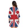 ALAZA Union Jack British Flag Women's Casual Chiffon Mini Dress 3/4 Sleeve V Neck L view 4