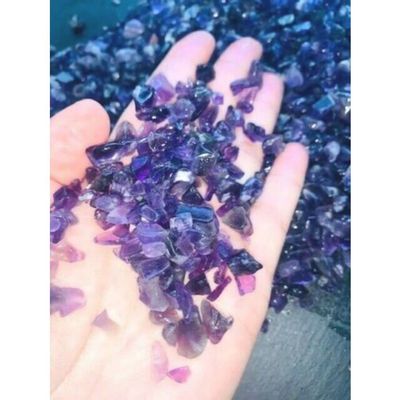 1/2 Pound Grade A++ Amethyst Semi Tumbled Gemstone Mini Chips 5 -11 m, Wholesale