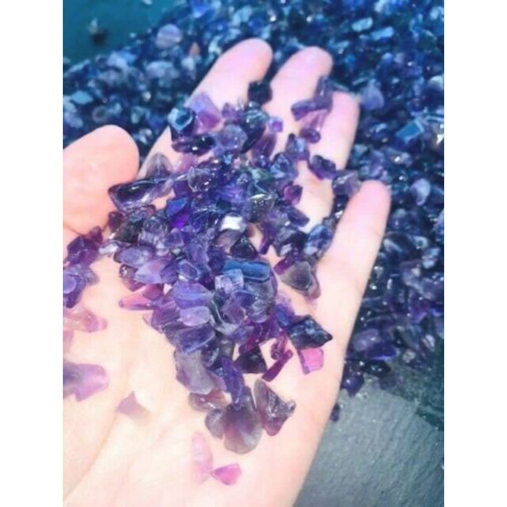1/2 Pound Grade A++ Amethyst Semi Tumbled Gemstone Mini Chips 5 -11 m, Wholesale