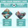 SZHLUX Camping Hammock Double & Single Portable Hammocks with 2 Tree Straps and Attached Carry Bag,Great for Outdoor,Indoor,Beach,Camping,Light Grey / Sky Blue view 2