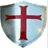ARTIZANSTORE Knight Templer Red Cross 28 Inches Shield Handmade Medieval, Armor Shield, Heater Shield 18 Gauge for Battle Scar LARP Shield Best Wall Decor view 1