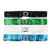 AIBEARTY 4 Pack Women Girls Sparkly Glitter Sequin Stretchy Elastic Waist Belt Wide Dress Belt Corset Cinch Belt view 1
