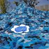 Geovne Blue Camouflage Netting,Camo Net Cover,Sunshade Canopy,Oxford Fabric Army Net,Privacy Screen,Lightweight Durable,for Outdoor,Camping,Water Park Decoration,with Mesh Backing (3x6m(9.8x19.7ft)) view 1