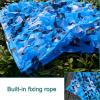 Geovne Blue Camouflage Netting,Camo Net Cover,Sunshade Canopy,Oxford Fabric Army Net,Privacy Screen,Lightweight Durable,for Outdoor,Camping,Water Park Decoration,with Mesh Backing (3x6m(9.8x19.7ft)) view 4