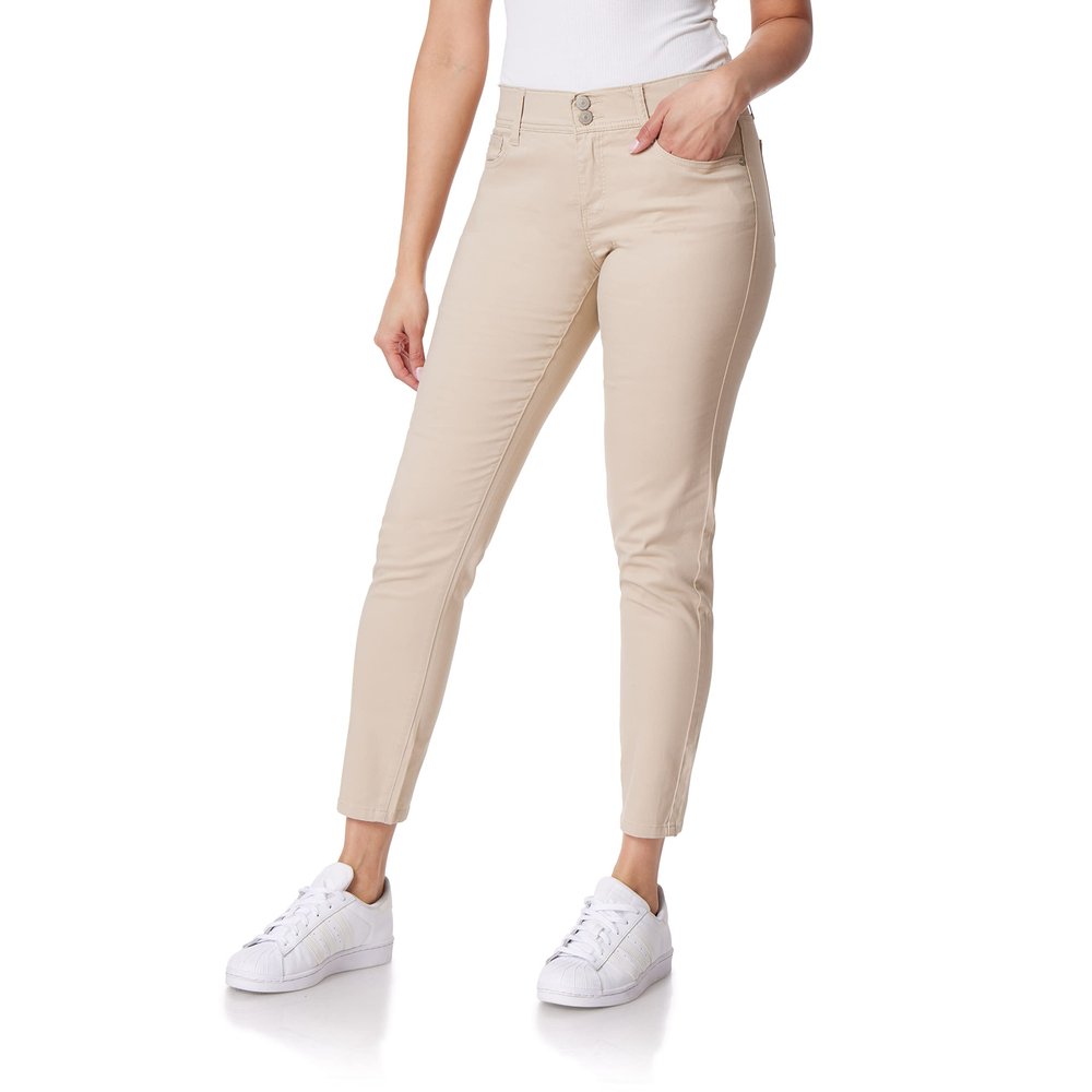 WallFlower Women's Luscious Curvy Uniform Skinny Mid-Rise Juniors Pants, Hummus, 17