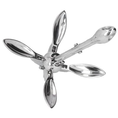 3.3lbs Foldable Grapnel Anchor, 316 Stainless Steel Boat Anchor Suitable for Use in Ponds, Rivers, Lakes or Oceans