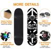 GIEEU Skateboards with Colorful Flashing Wheels for Beginners,Kids,Teens,Adults, Complete Standard Skate Boards 9 Layer Canadian Maple Deck Concave Skateboard (4-Black and White) view 3