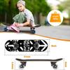 GIEEU Skateboards with Colorful Flashing Wheels for Beginners,Kids,Teens,Adults, Complete Standard Skate Boards 9 Layer Canadian Maple Deck Concave Skateboard (4-Black and White) view 4