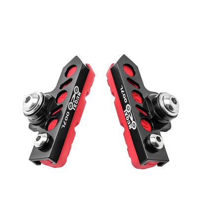 BBxunsless Bicycle C Caliper Extended Brake Pad (Set of 2) Wear-Resistant Replaceable Aluminum Alloy Rim Brake for Road, MTB, Folding Bike (Black-Red)