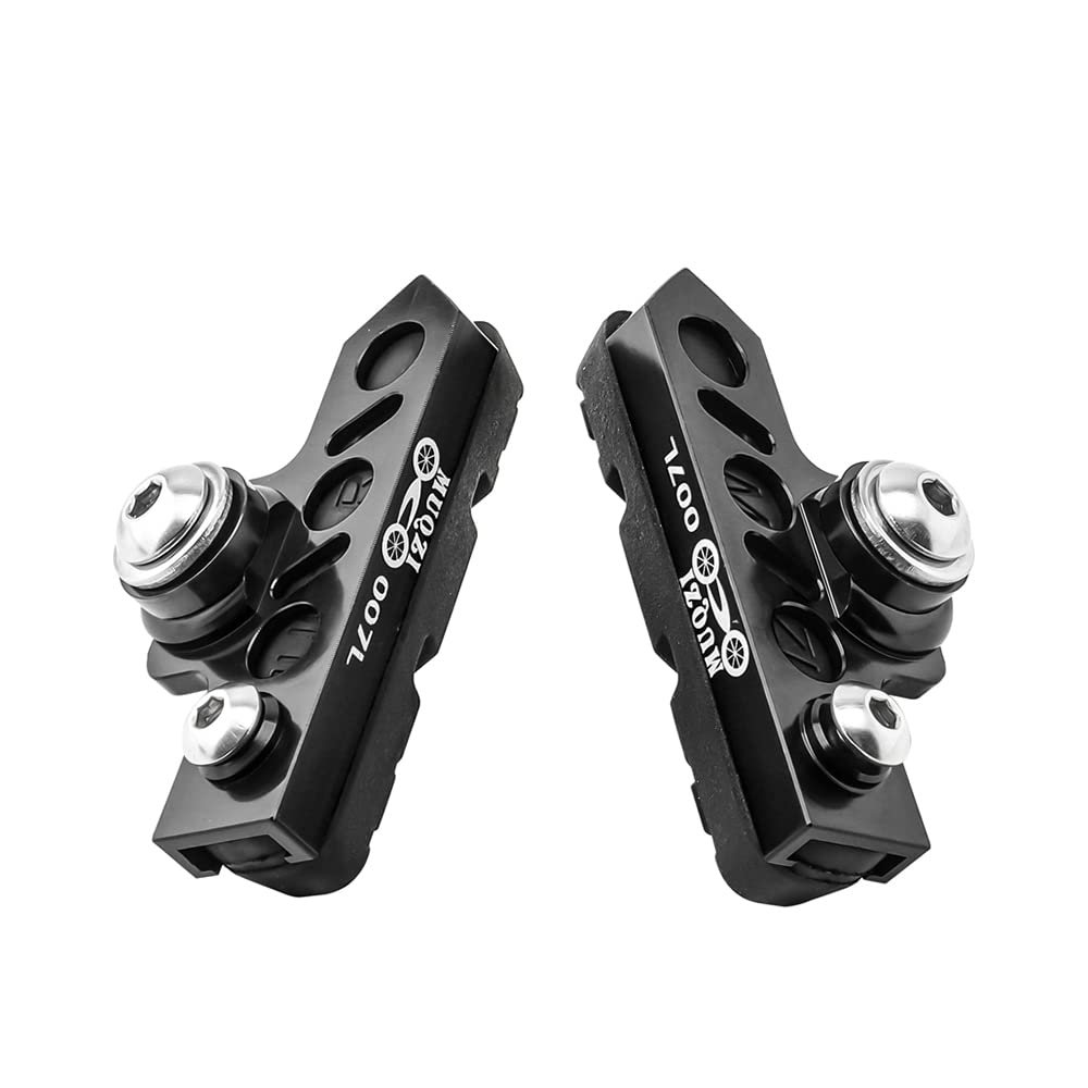 BBxunsless Bicycle C Caliper Extended Brake Pad (Set of 2) Wear-Resistant Replaceable Aluminum Alloy Rim Brake for Road, MTB, Folding Bike (Black-Black)