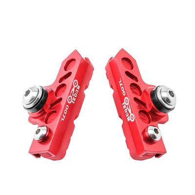 BBxunsless Bicycle C Caliper Extended Brake Pad (Set of 2) Wear-Resistant Replaceable Aluminum Alloy Rim Brake for Road, MTB, Folding Bike (Red)