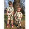 HINTINA Toddler Little Boy Shorts Set Hawaiian Outfit Short Sleeve leaf Floral Flower Shirt Summer Clothes Set Suit 2-3T view 3