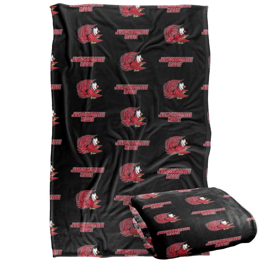 Jacksonville State University Blanket, 36"x58" Logo Pattern,Silky Touch Super Soft Throw Blanket 36" x 58"