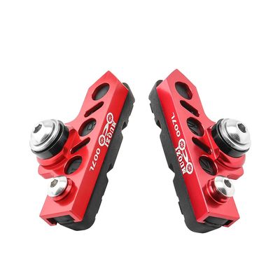 BBxunsless Bicycle C Caliper Extended Brake Pad (Set of 2) Wear-Resistant Replaceable Aluminum Alloy Rim Brake for Road, MTB, Folding Bike (Red-Black)
