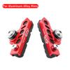 BBxunsless Bicycle C Caliper Extended Brake Pad (Set of 2) Wear-Resistant Replaceable Aluminum Alloy Rim Brake for Road, MTB, Folding Bike (Red-Black) view 2