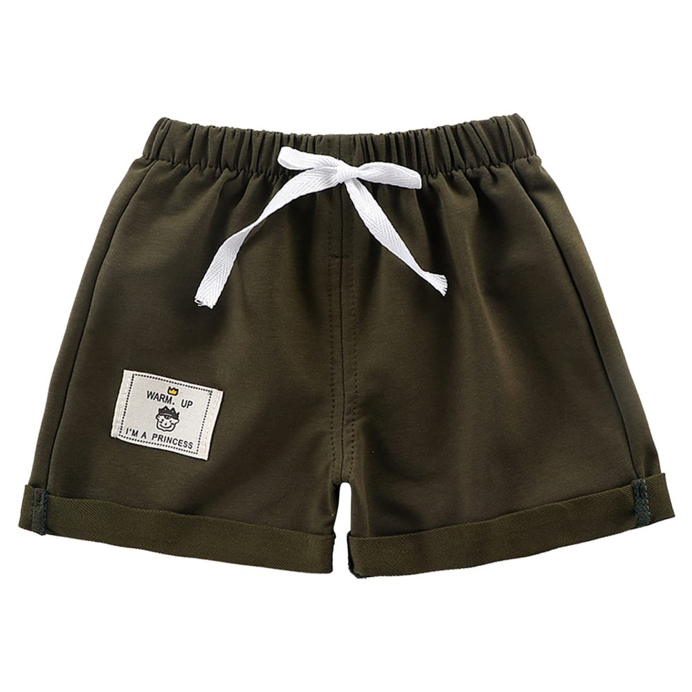 Loloda Toddler Baby Cotton Drawstring Loose Shorts Casual Sports Summer Bottoms Hot Pants for Boy Girl Green 9-12 Months