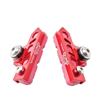 BBxunsless Bicycle C Caliper Extended Brake Pad (Set of 2) Wear-Resistant Replaceable Aluminum Alloy Rim Brake for Road, MTB, Folding Bike (Red-Pink)