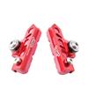 BBxunsless Bicycle C Caliper Extended Brake Pad (Set of 2) Wear-Resistant Replaceable Aluminum Alloy Rim Brake for Road, MTB, Folding Bike (Red-Pink) view 1