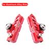 BBxunsless Bicycle C Caliper Extended Brake Pad (Set of 2) Wear-Resistant Replaceable Aluminum Alloy Rim Brake for Road, MTB, Folding Bike (Red-Pink) view 2