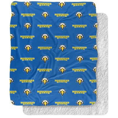 Morehead State University Blanket, 50"X60" Logo Pattern,Silky Touch Sherpa Back Super Soft Throw Blanket