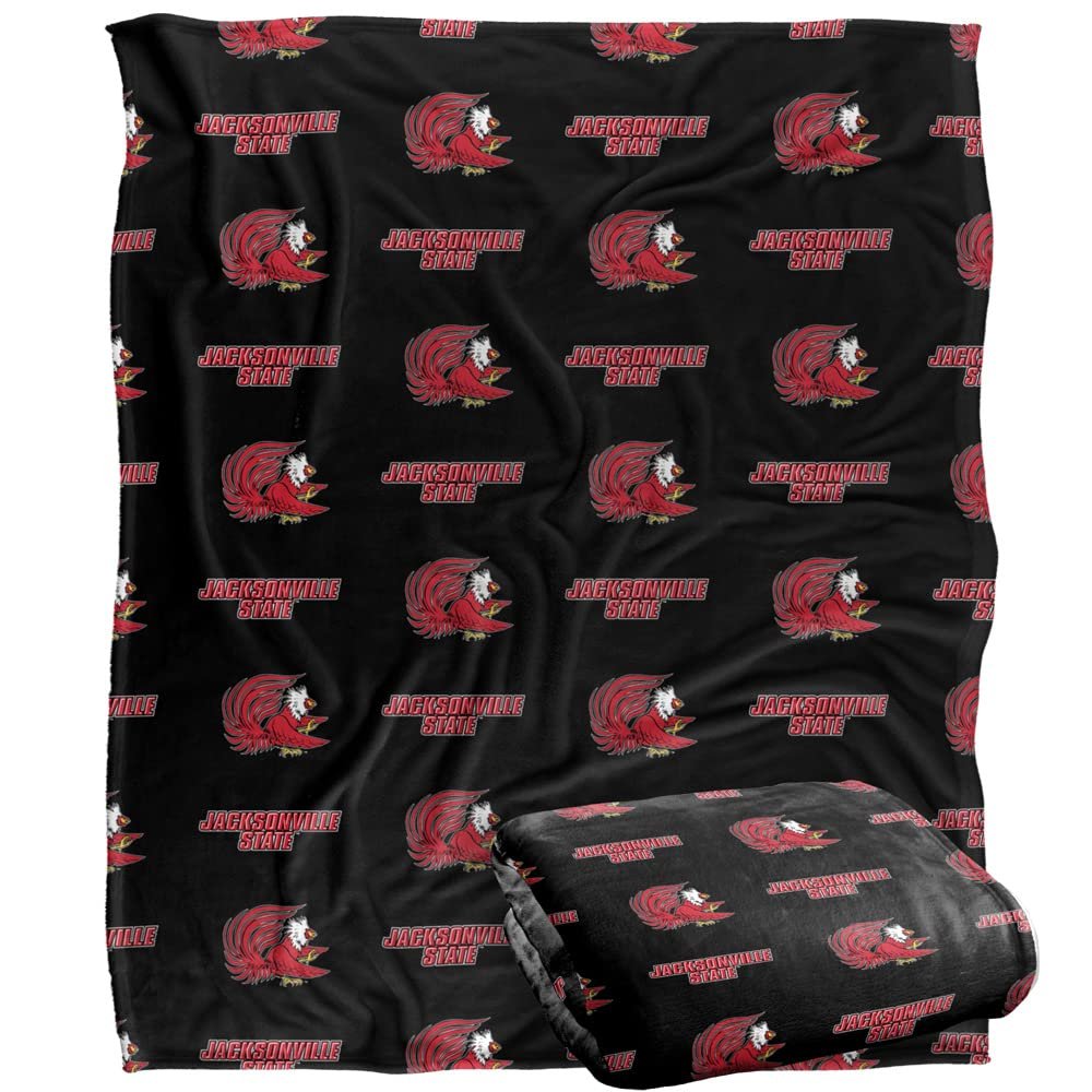 Jacksonville State University Blanket, 50"X60" Logo Pattern,Silky Touch Super Soft Throw Blanket 50" x 60"