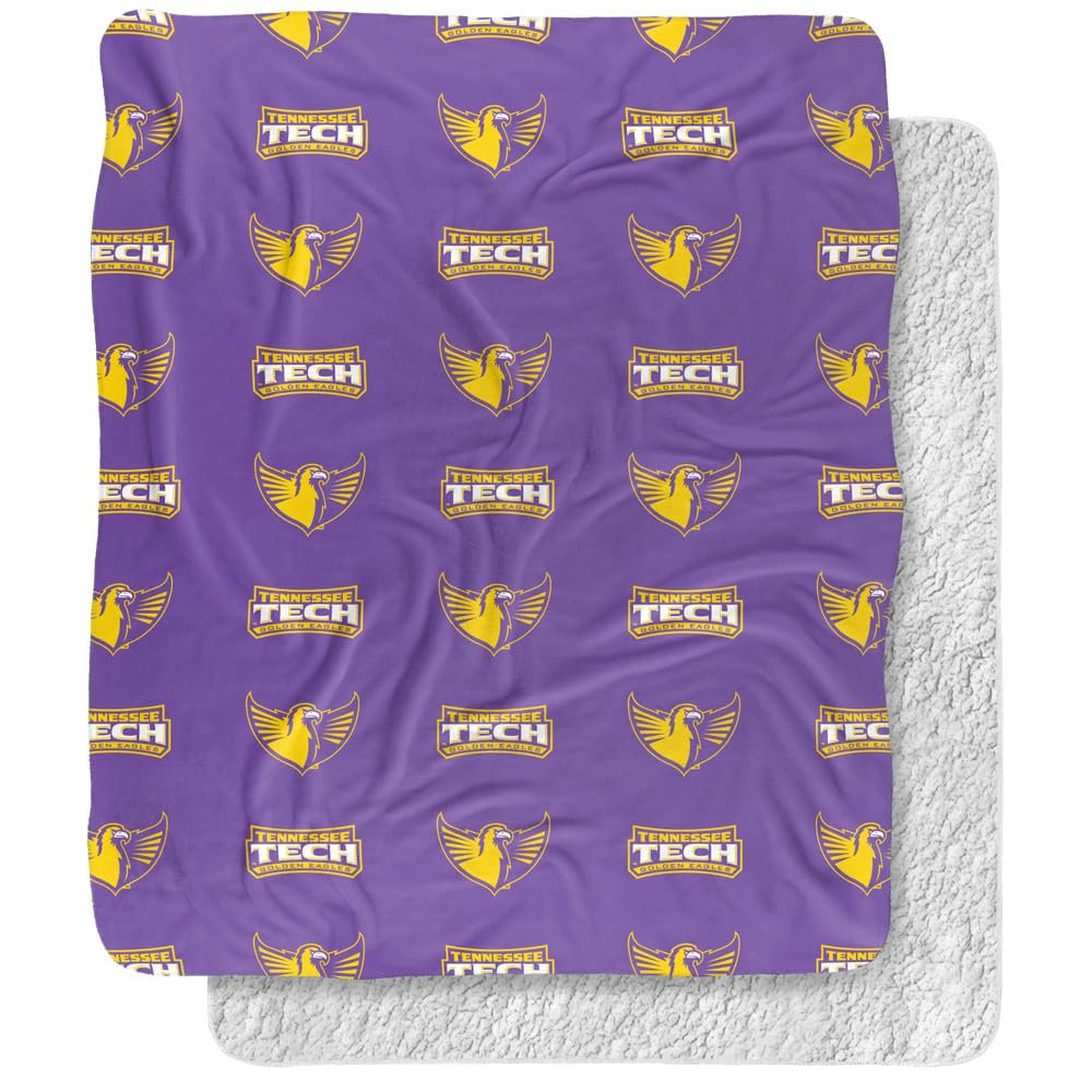 Tennessee Technological University Blanket, 50"X60" Logo Pattern,Silky Touch Sherpa Back Super Soft Throw Blanket