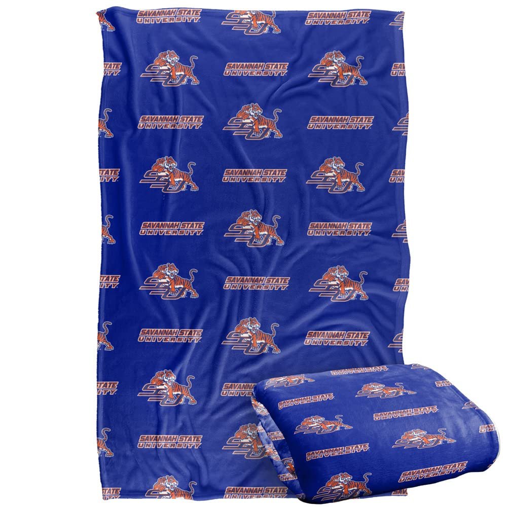 Savannah State University Blanket, 36"x58" Logo Pattern,Silky Touch Super Soft Throw Blanket 36" x 58"