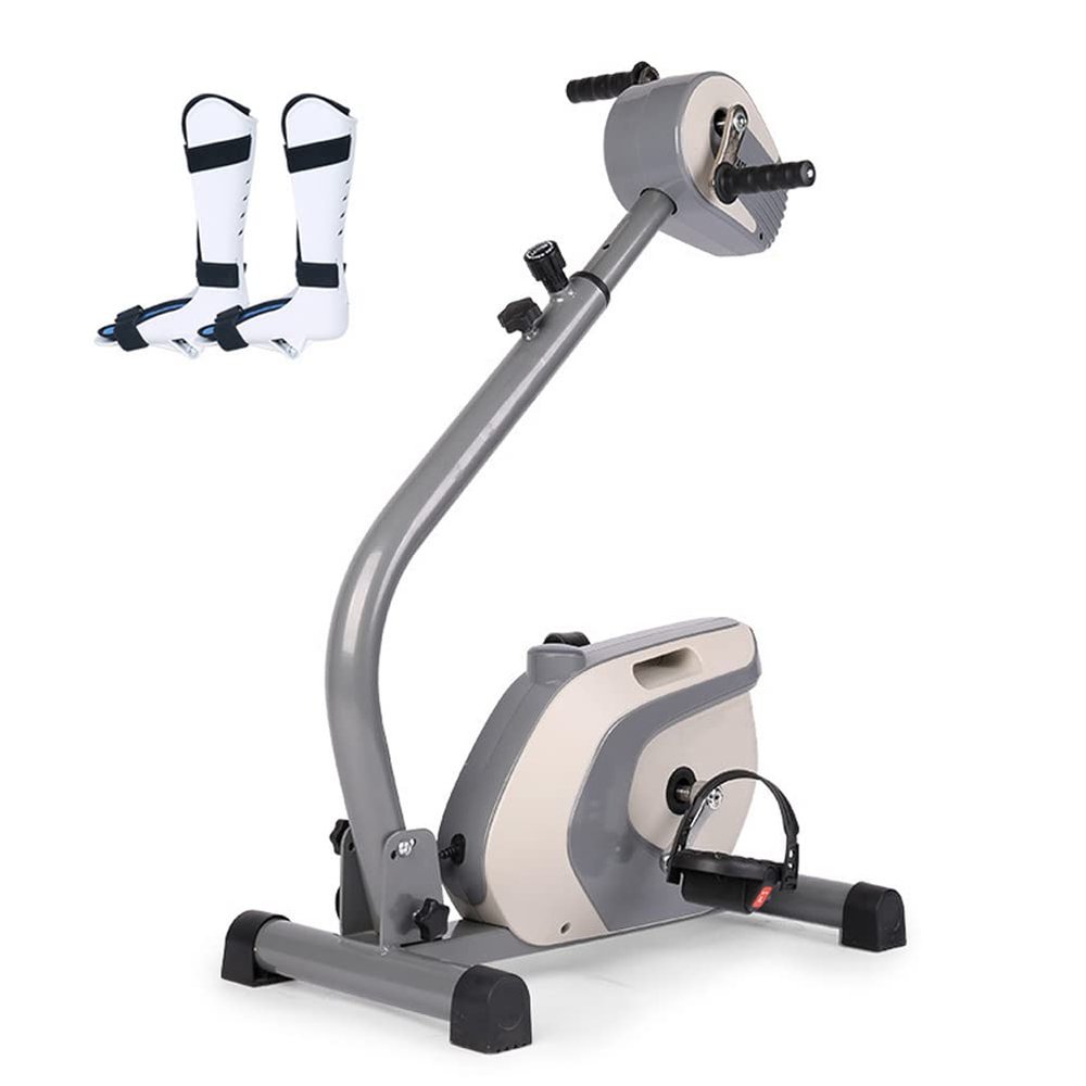 Motorized Exercise Bike, Dual Hand And Foot Recovery Exerciser with Protector Bracket, Adjustable Fitness Rehab Peddler Exerciser for Seniors and Disabled