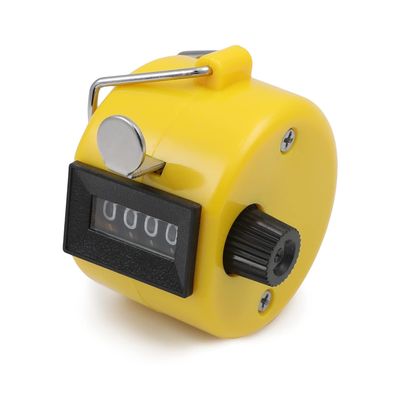 Heyiarbeit Plasitc Hand Tally Counter 4-Digit Tally Counters Mechanical Palm Counter Clicker Counter Handheld Pitch Click Counter Number Count for Row, People, Golf, Lap & Knitting, Yellow