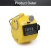 Heyiarbeit Plasitc Hand Tally Counter 4-Digit Tally Counters Mechanical Palm Counter Clicker Counter Handheld Pitch Click Counter Number Count for Row, People, Golf, Lap & Knitting, Yellow view 3