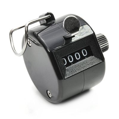 Heyiarbeit Plasitc Hand Tally Counter 4-Digit Tally Counters Mechanical Palm Counter Clicker Counter Handheld Pitch Click Counter Number Count for Row, People, Golf, Lap & Knitting, Black