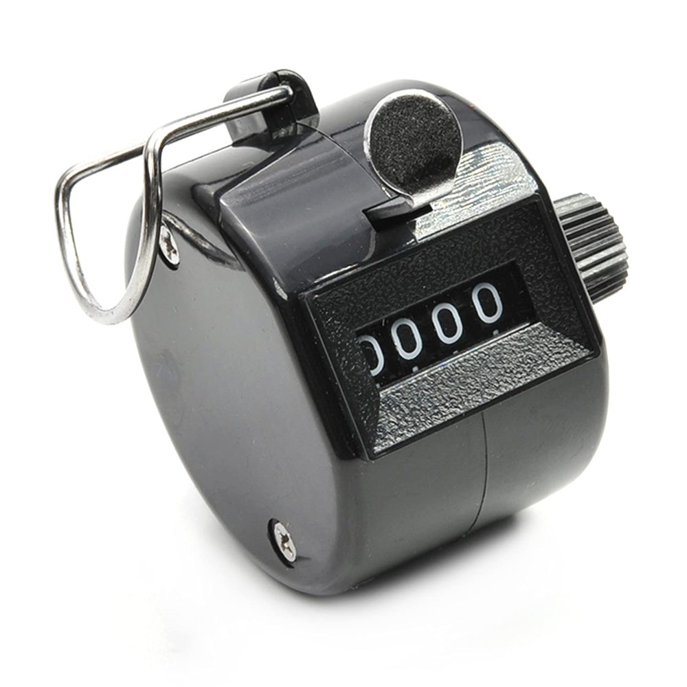 Heyiarbeit Plasitc Hand Tally Counter 4-Digit Tally Counters Mechanical Palm Counter Clicker Counter Handheld Pitch Click Counter Number Count for Row, People, Golf, Lap & Knitting, Black
