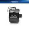 Heyiarbeit Plasitc Hand Tally Counter 4-Digit Tally Counters Mechanical Palm Counter Clicker Counter Handheld Pitch Click Counter Number Count for Row, People, Golf, Lap & Knitting, Black view 3