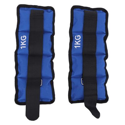 Ankle Weights, 2PCS Adjustable Leg Ankle Wrist Sand Bag Band Loading Weighted Ankle Strap for Strength Training Jogging (1KG)
