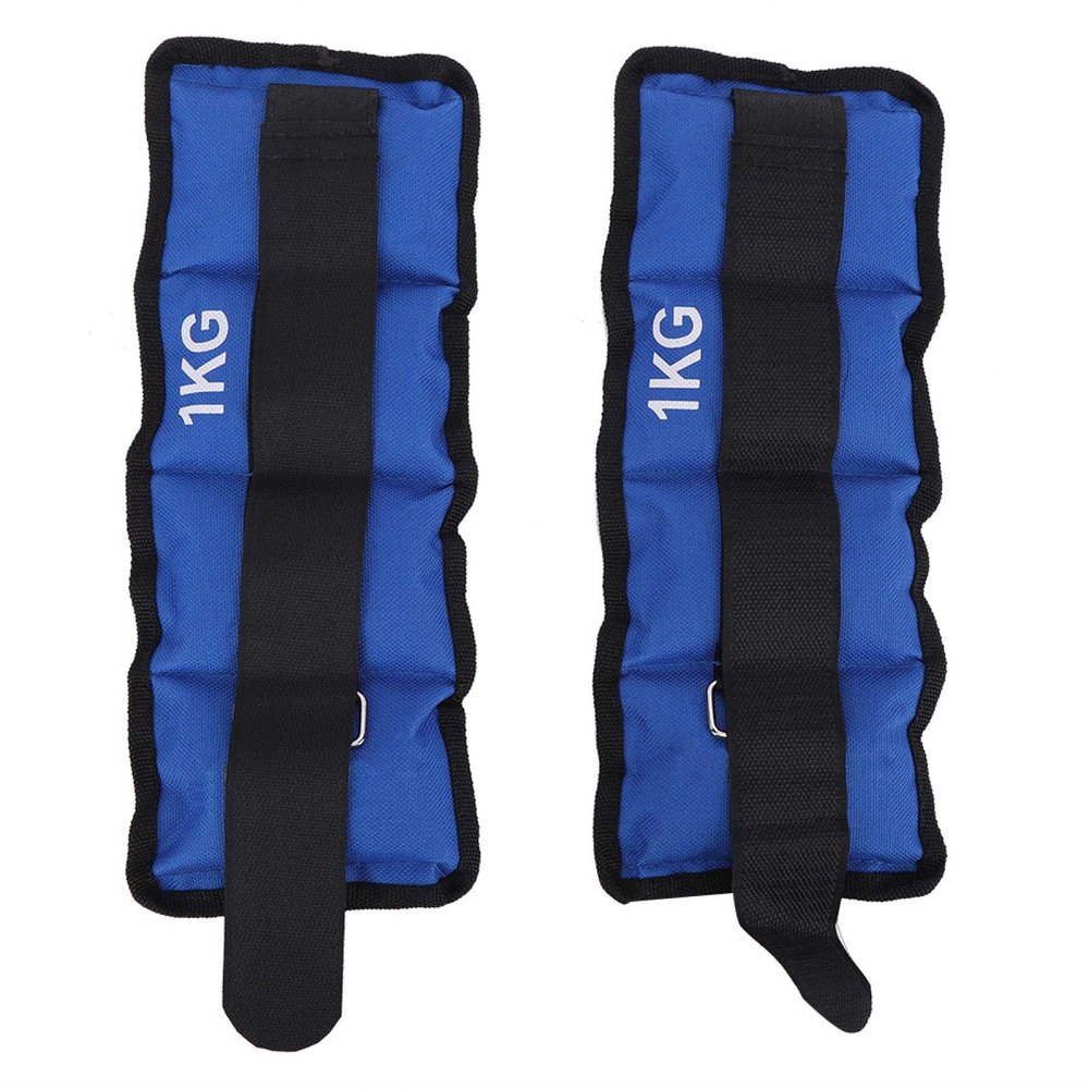 Ankle Weights, 2PCS Adjustable Leg Ankle Wrist Sand Bag Band Loading Weighted Ankle Strap for Strength Training Jogging (1KG)