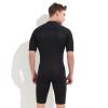 3MM Men Shorty Wetsuit Thermal Swimsuit Front Zip for Diving Snorkeling Surfing Swimming Underwater (Size : Aldult/L) view 3
