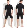 3MM Men Shorty Wetsuit Thermal Swimsuit Front Zip for Diving Snorkeling Surfing Swimming Underwater (Size : Aldult/L) view 4