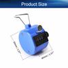 Heyiarbeit Plasitc Hand Tally Counter 4-Digit Tally Counters Mechanical Palm Counter Clicker Counter Handheld Pitch Click Counter Number Count for Row, People, Golf, Lap & Knitting, Blue view 2