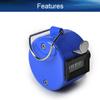 Heyiarbeit Plasitc Hand Tally Counter 4-Digit Tally Counters Mechanical Palm Counter Clicker Counter Handheld Pitch Click Counter Number Count for Row, People, Golf, Lap & Knitting, Blue view 3