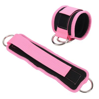 Alvinlite Single Adjustable Comfortable Ankle Strap, Double D-Ring Leg Wrist Strap Pink, Work Out Cuff Attachment for Home & Gym Booty Workouts,Leg Extensions, Cable Machine Glutes Exercises