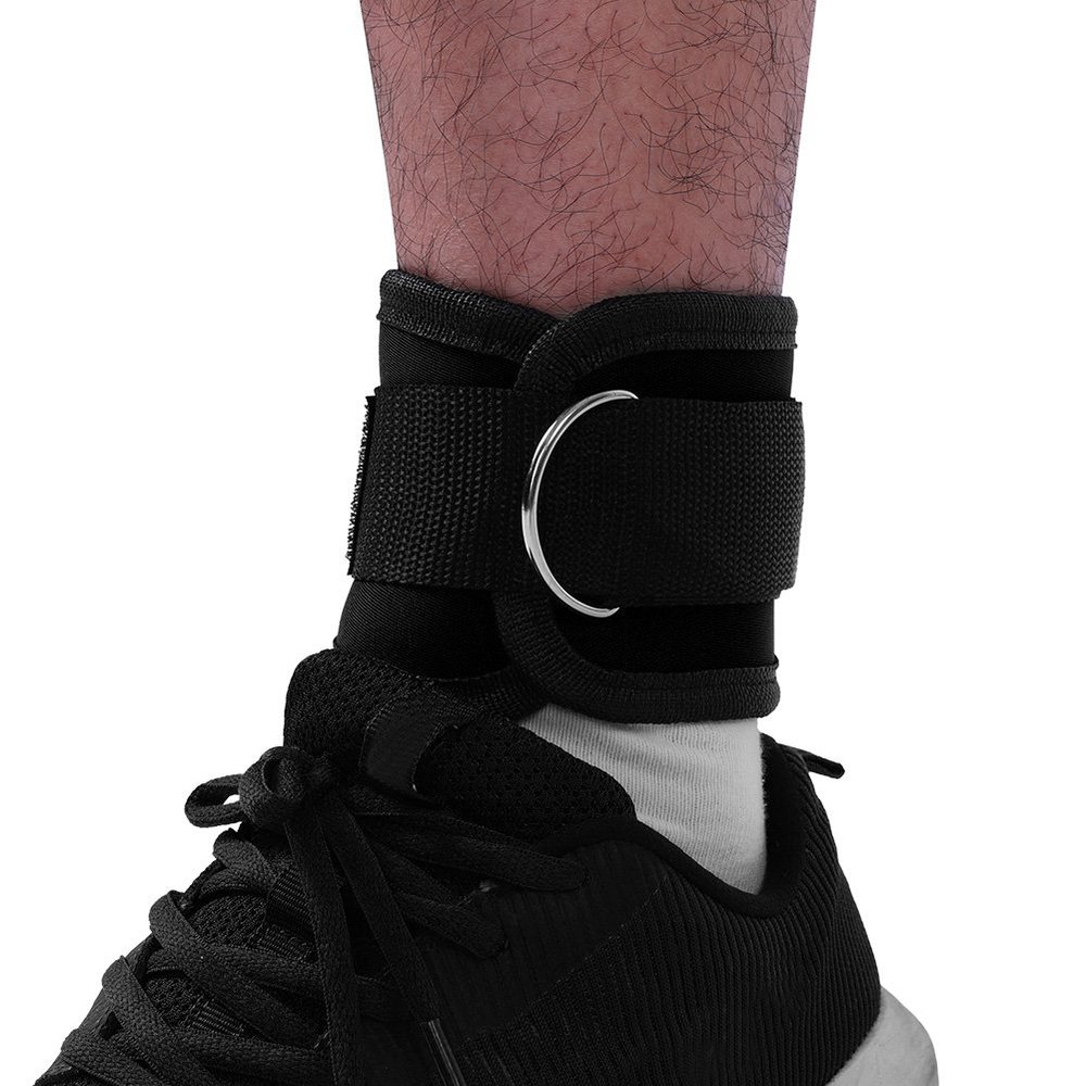 Alvinlite Single Adjustable Comfortable Ankle Strap, Double D-Ring Leg Wrist Strap Black, Work Out Cuff Attachment for Home & Gym Booty Workouts,Leg Extensions, Cable Machine Glutes Exercises