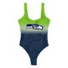 Seattle Seahawks NFL Womens Gametime Gradient One Piece Bathing Suit view 3