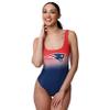 New England Patriots NFL Womens Gametime Gradient One Piece Bathing Suit view 1