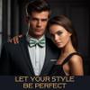 Adam Young Men's Green Fern Bow Tie Pre-Tied Style Formal Satin Classic Bowtie for Tuxedo Faux Silk (Large, Deep Sage) view 2
