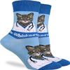 Good Luck Sock Women's Dr. Whiskers Cat Socks, Adult, Shoe Size 5-9 view 1